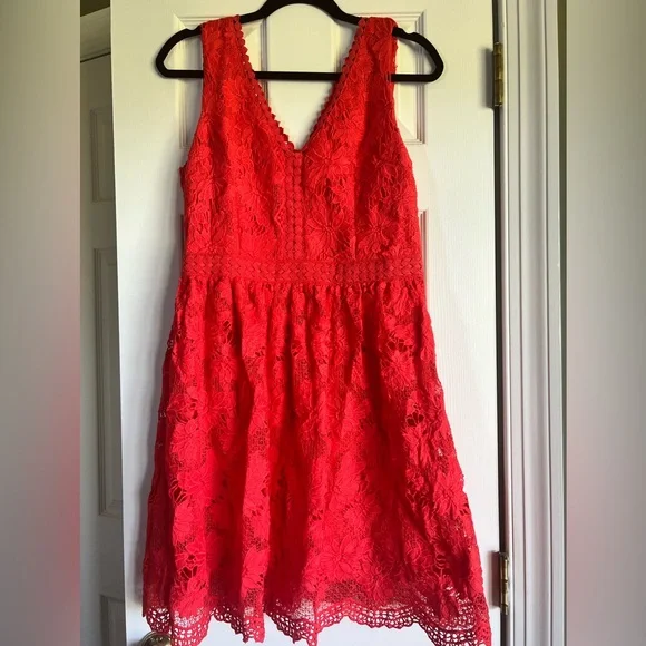 Soieblu Dresses | Soieblu Crochet Lace Dress | Color: Red | Size: L | 2ndhandstyle's Closet